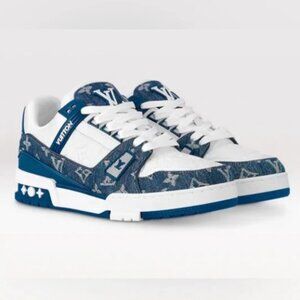 Louis Vuitton Denim Blue and White Sneakers